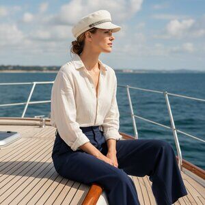 Brixton Ashland Corduroy Cap Hat Moto Coastal Fishermancore Ivory SMALL NEW